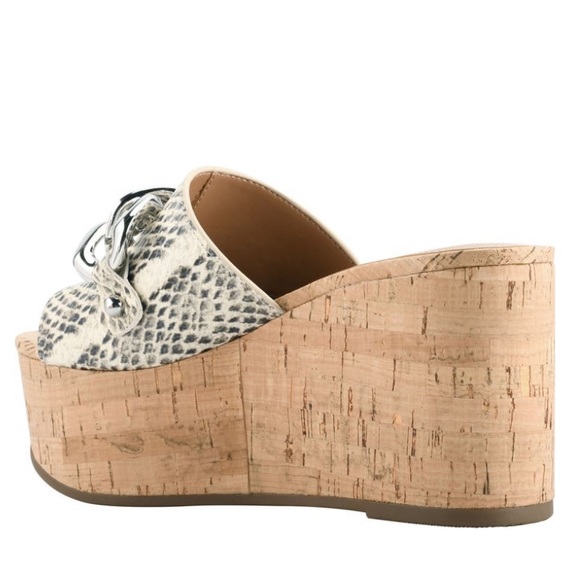 Marc Fisher LTD Vaneda platform slide leather  upper sandal - Picture 2 of 5